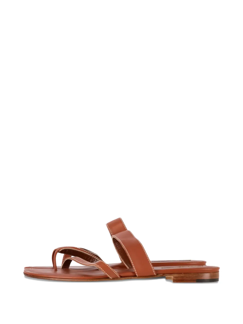 Manolo Blahnik cross-over strap leather sandals - Bruin