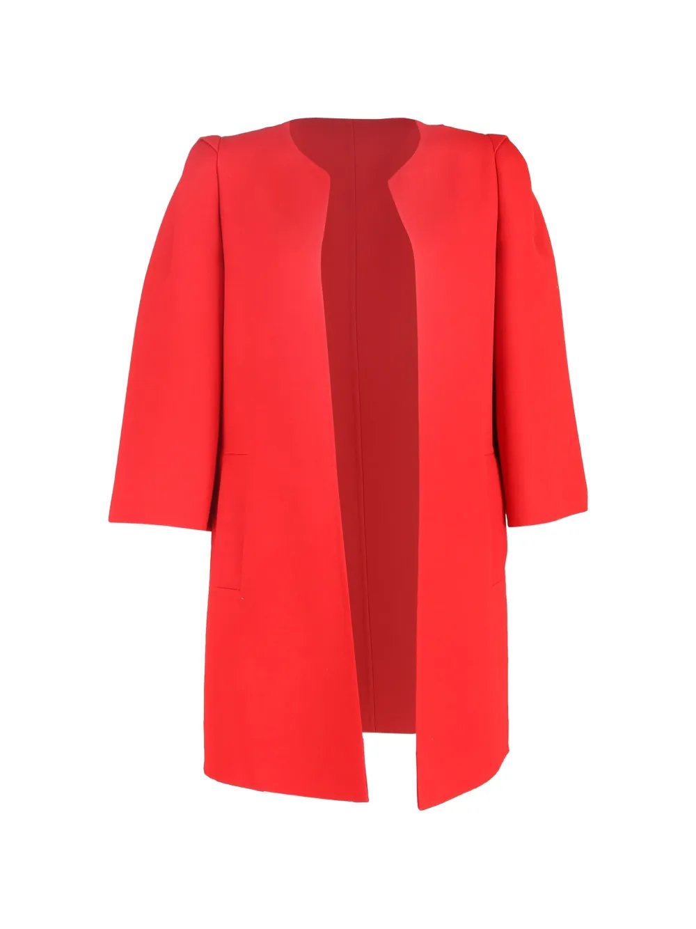 Akris double-face puff-shoulder coat - Red
