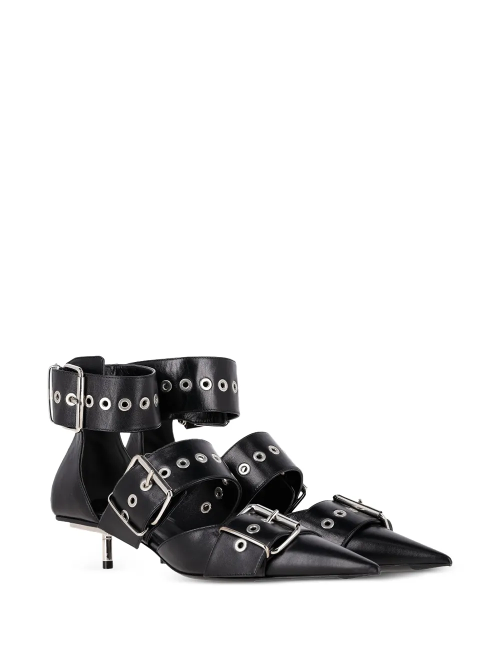 Balenciaga Pre-Owned buckle leather stiletto pumps - Zwart