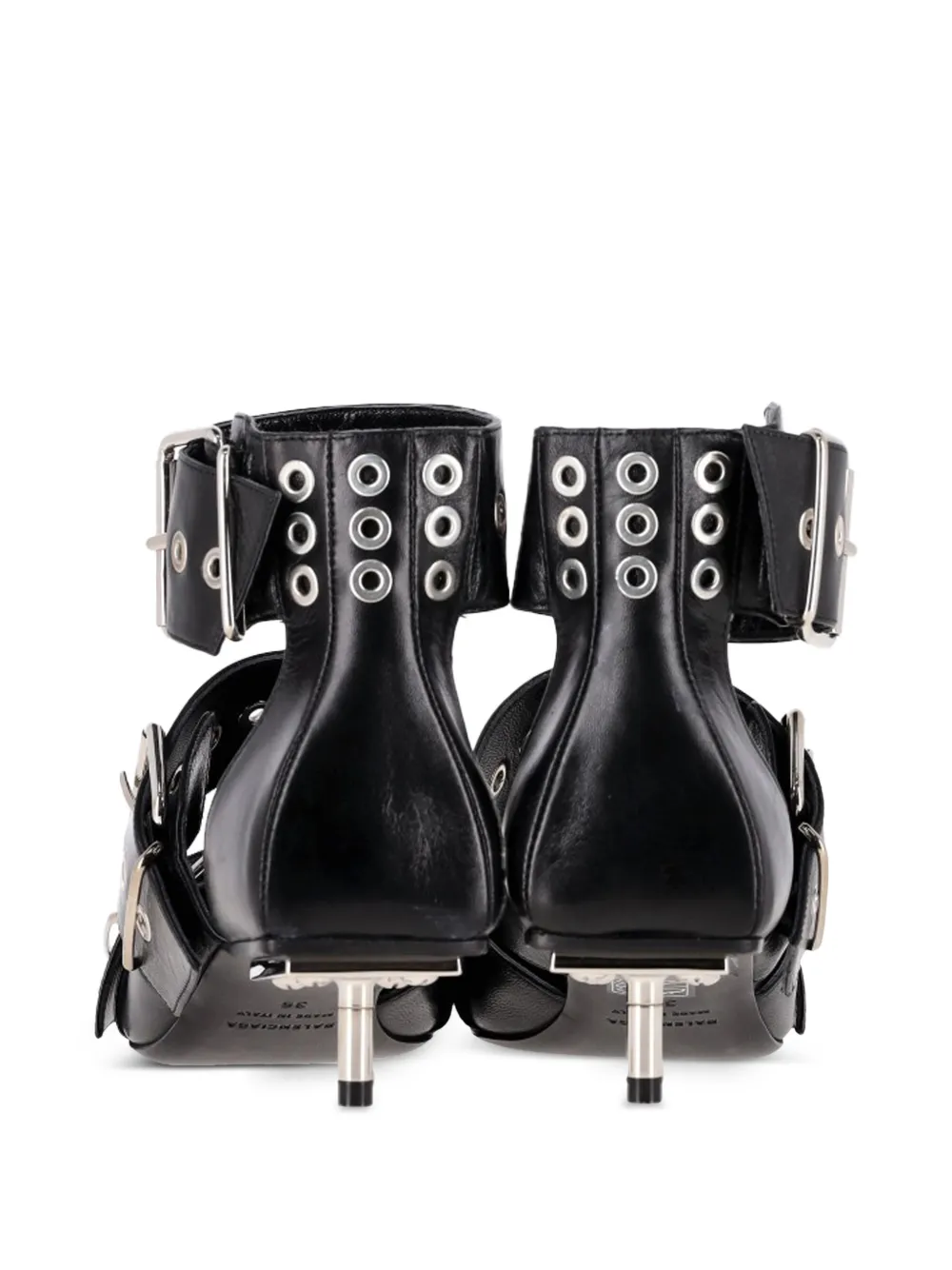 Buckle Leather Stiletto Pumps