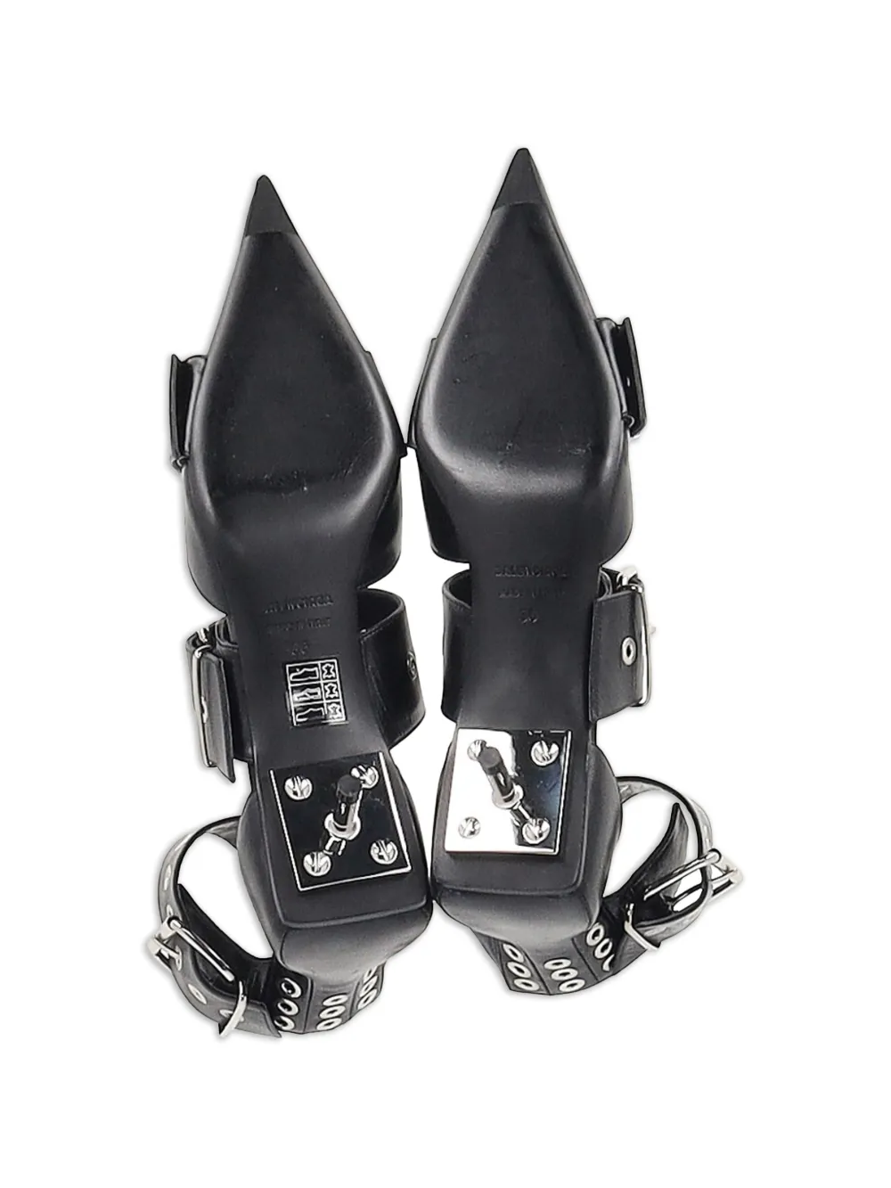 Buckle Leather Stiletto Pumps