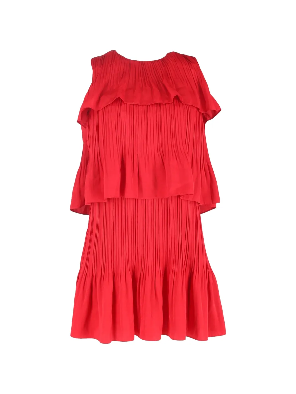 Maje Rockano tiered pleated dress - Rosso