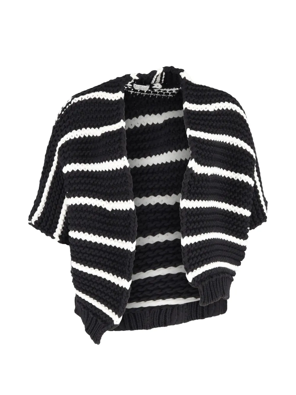 Brunello Cucinelli Vintage striped open cardigan - Nero