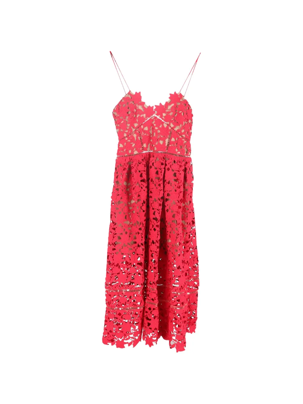 Self-Portrait Azalea lace midi dress - Rosso