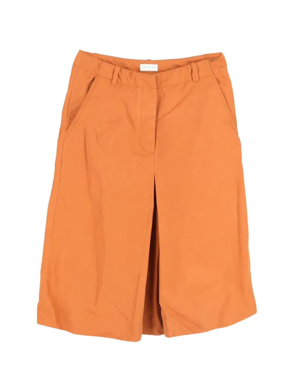 Dries Van Noten Pre-Owned pleated midi skirt - Arancione