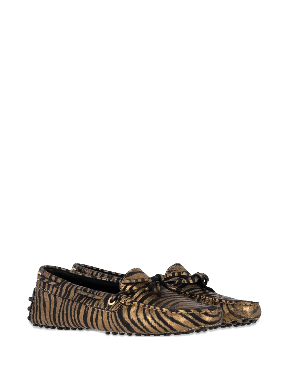 Tod's Vintage zebra-print loafers - Goud