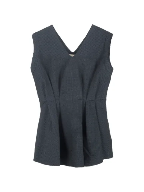 Marni Pre-Owned Textured v-neck peplum top