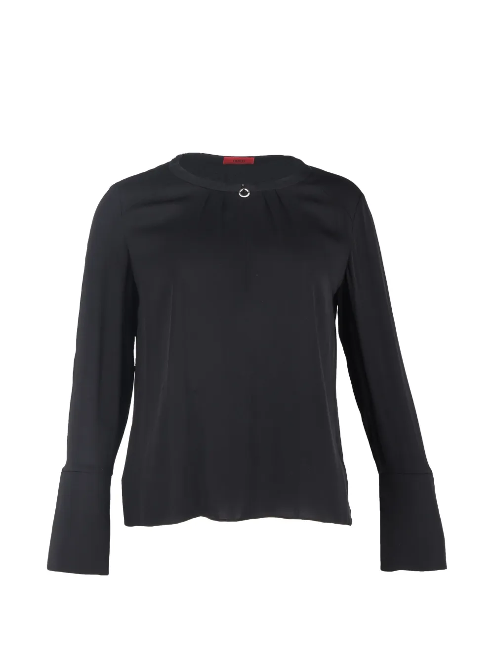 BOSS ring-embellished long-sleeve top - Nero