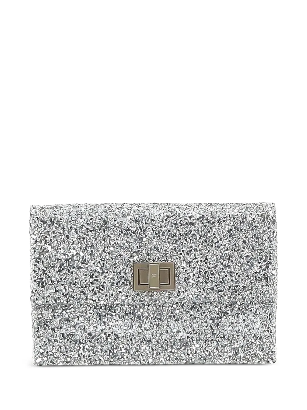 Anya Hindmarch Valorie glitter-embellishment clutch - Argento