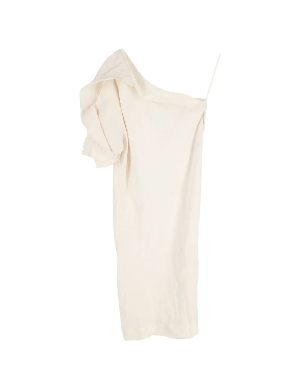 One-Shoulder Linen Midi Dress