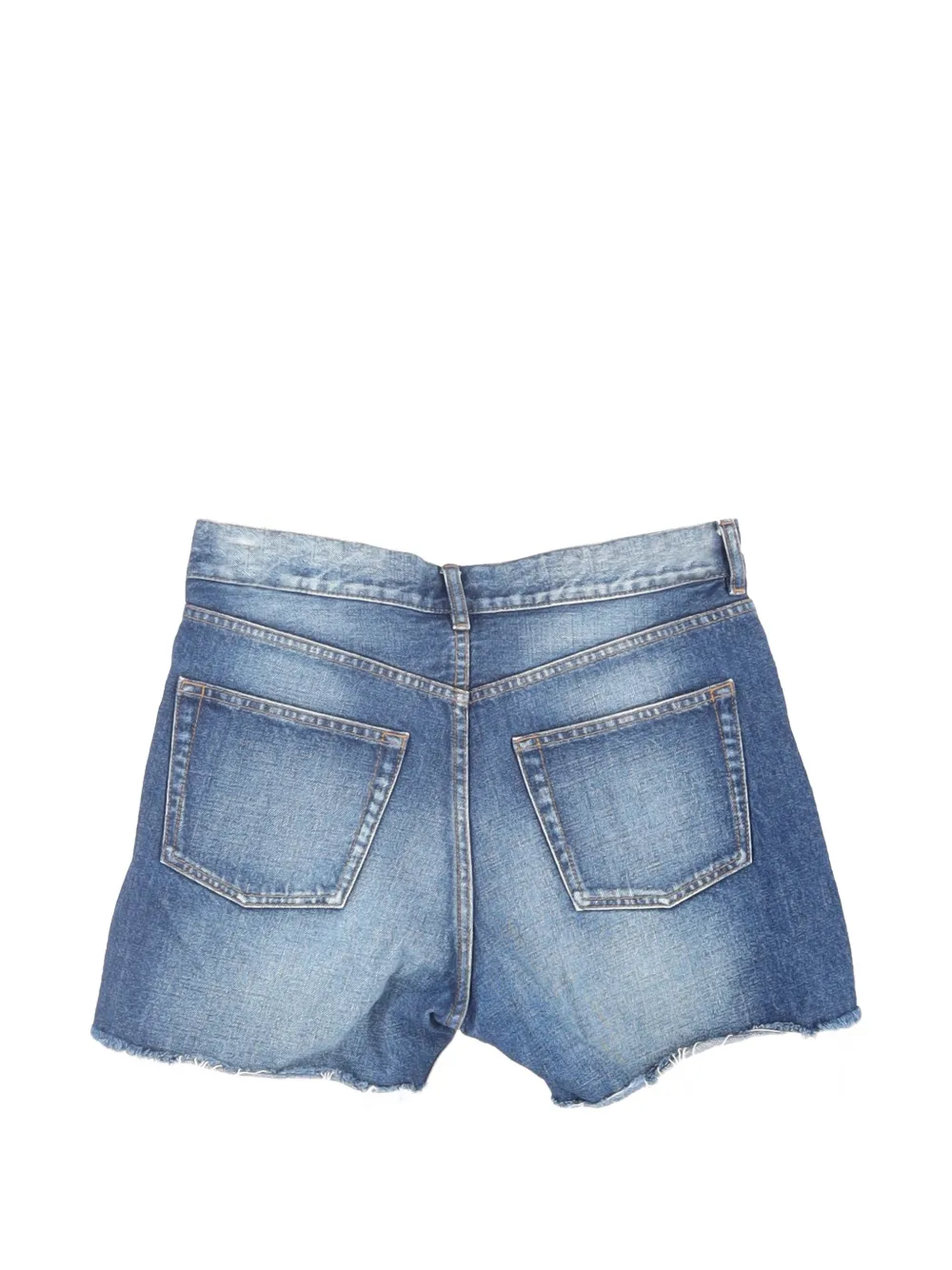 Balenciaga Pre-Owned distressed-effect denim shorts - Blauw