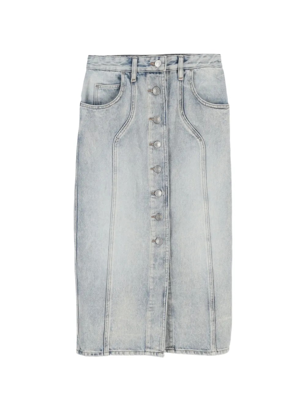 Isabel Marant Vintage Vandy button-fastening denim midi skirt - Blu