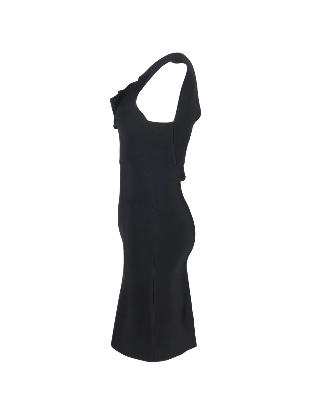 Roland Mouret draped-neck sleeveless dress - Zwart