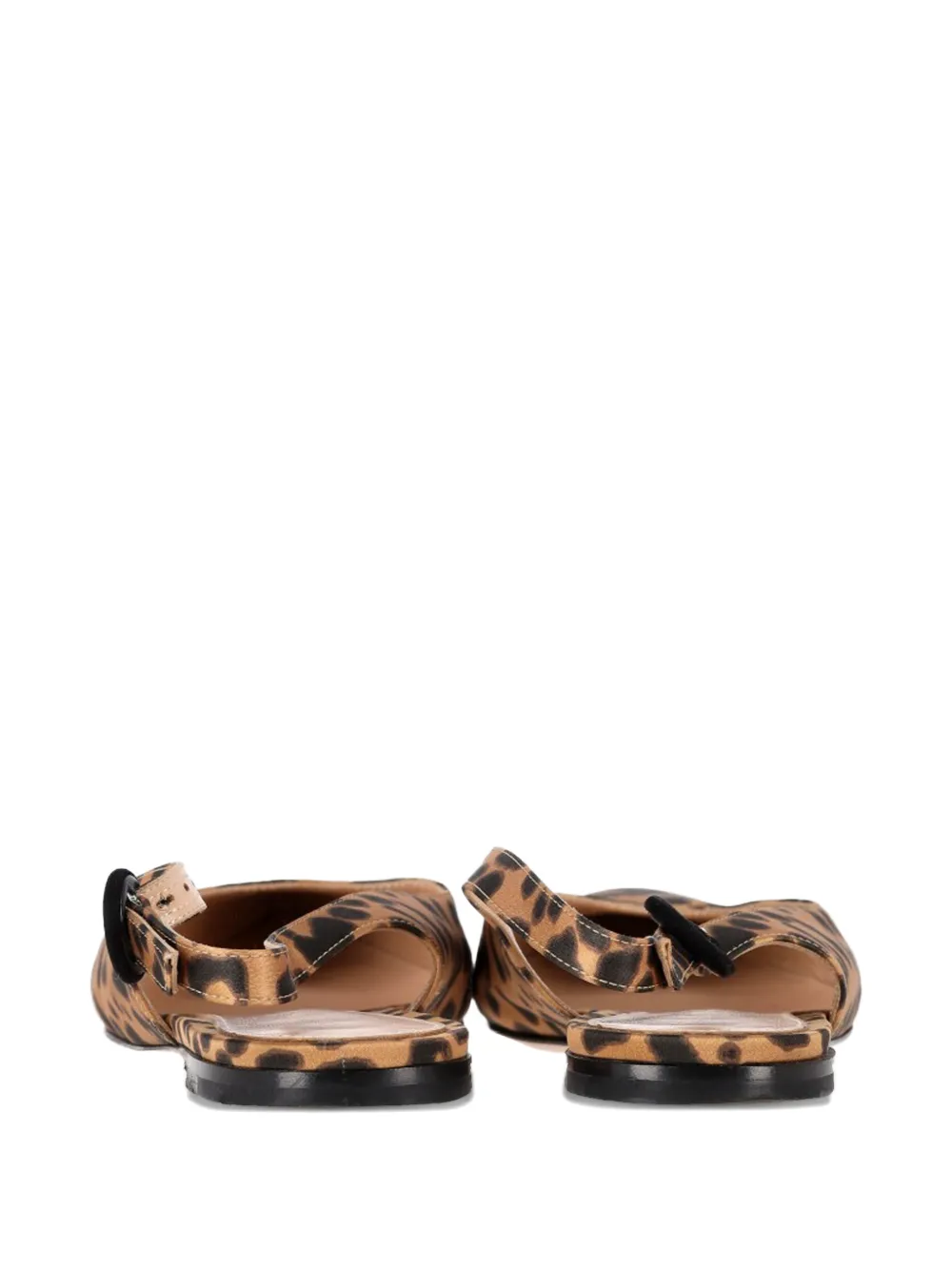 Gianvito Rossi leopard-print slingback flat pumps - Beige