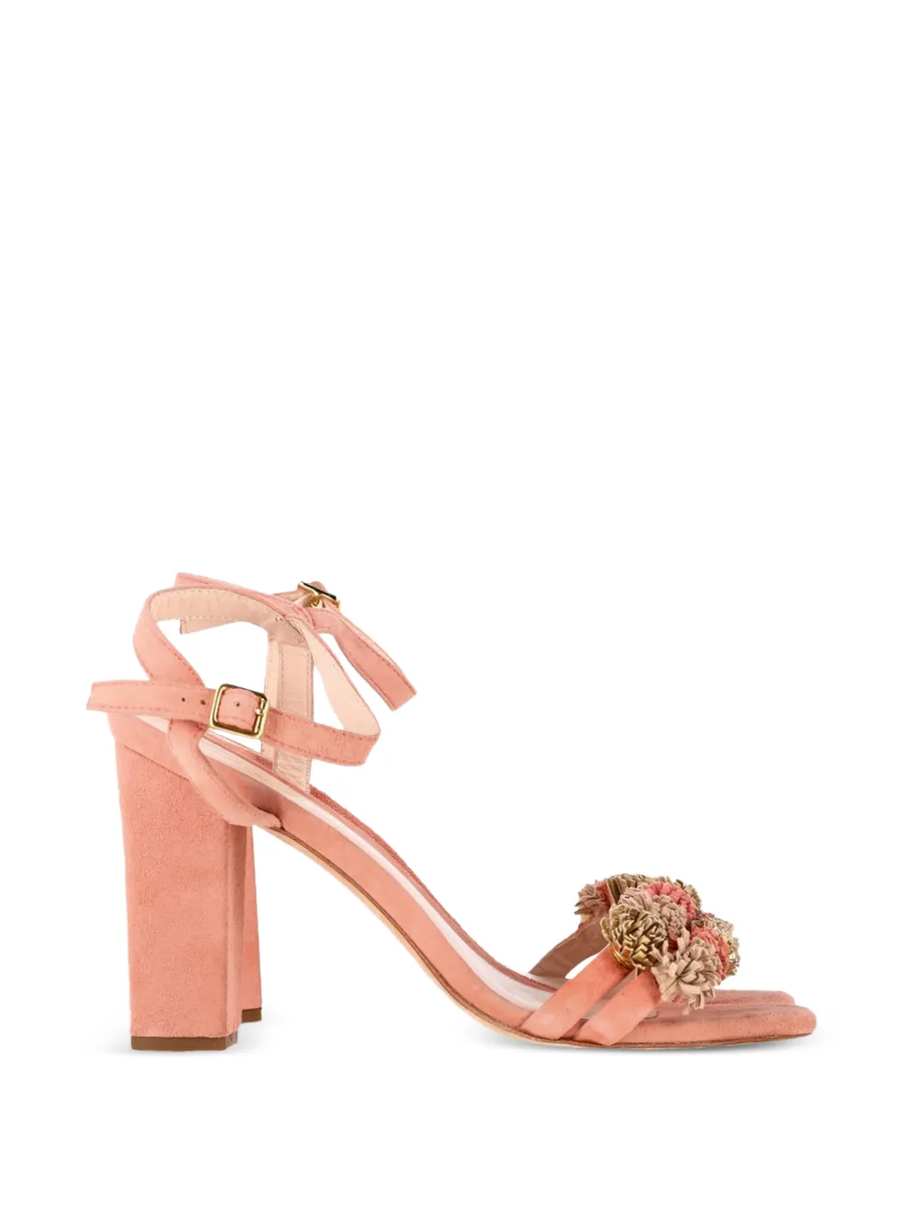 Loeffler Randall floral-appliqué heeled sandals - Rosa
