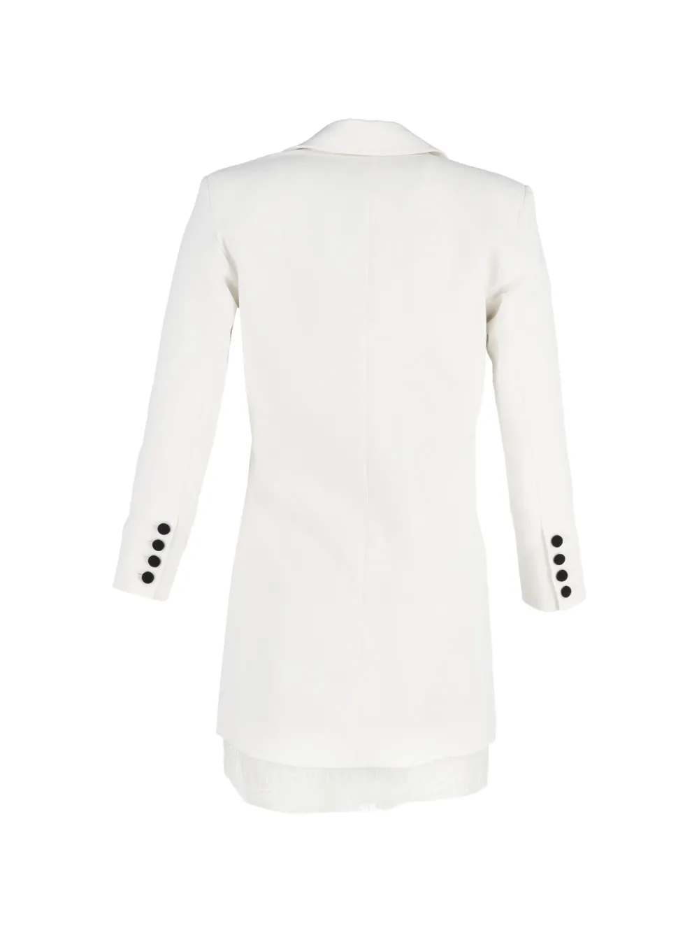 Self-Portrait Double-breasted lace blazer dress - Wit