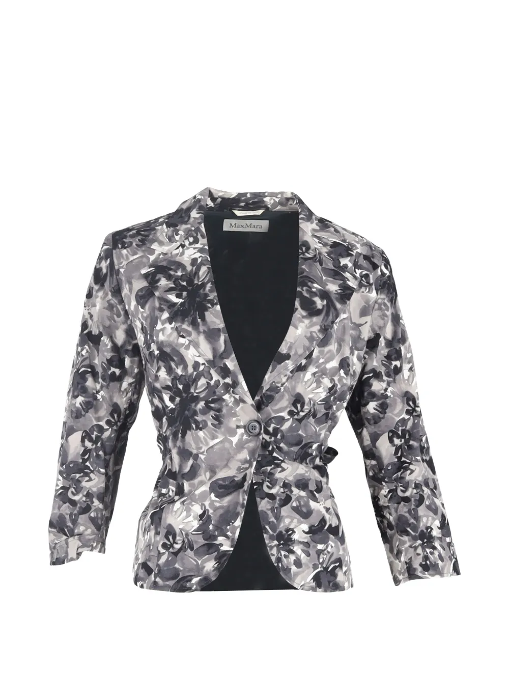 Pre-owned Max Mara Floral-print Blazer In Gray