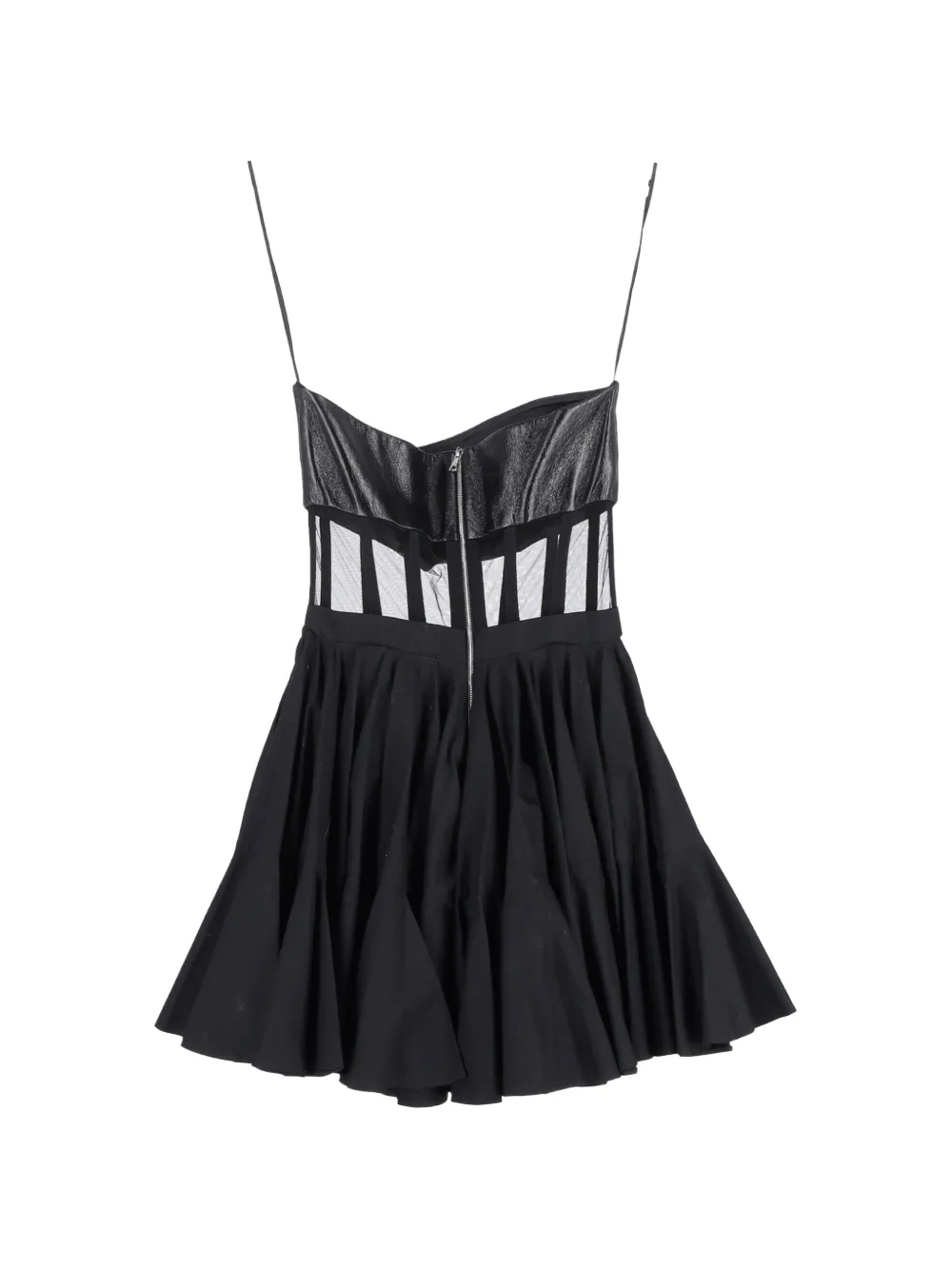 David Koma leather mini dress - Zwart