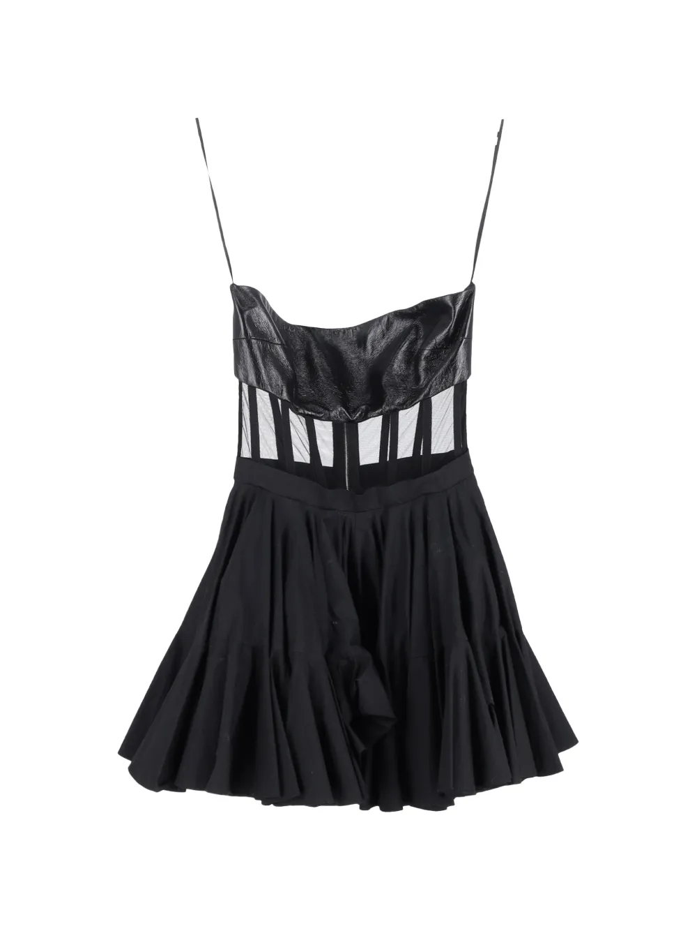 David Koma leather mini dress - Nero