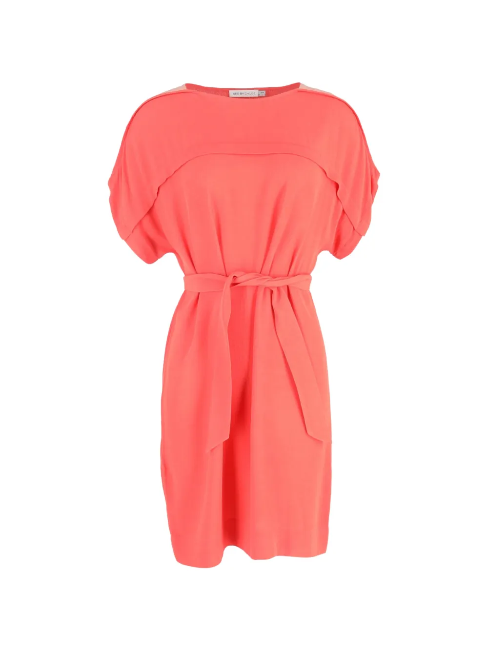 Chlo Vintage Belted short-sleeve Dress | Orange | FARFETCH GE Chlo Vintage Belted short-sleeve Dress | Orange | FARFETCH GE