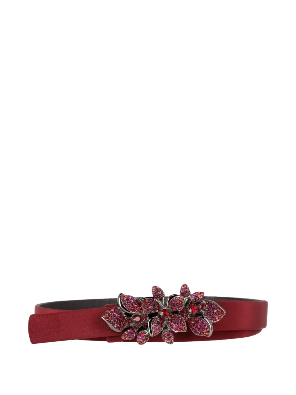 Oscar de la Renta Pre-Owned flower crystal-embellished belt - Rosso