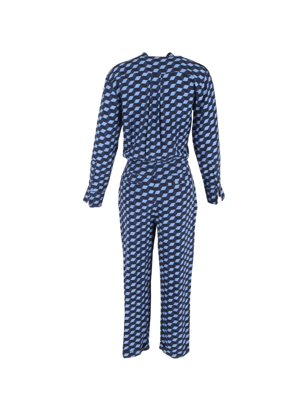 Diane Von Furstenberg Vintage geometric-pattern jumpsuit - Blauw