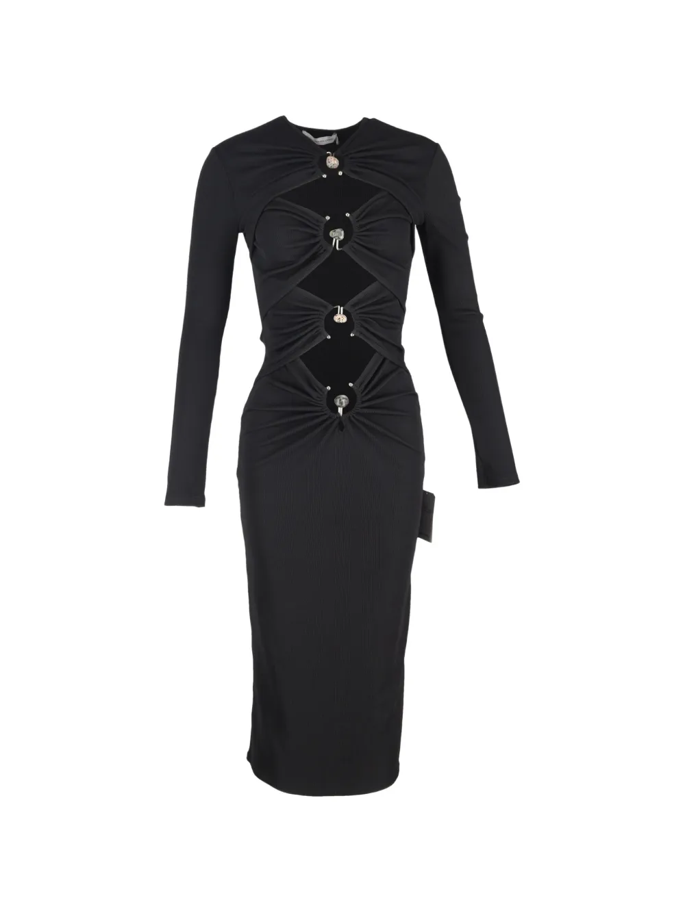 Christopher Esber Orbit cut-out long-sleeve midi dress - Nero