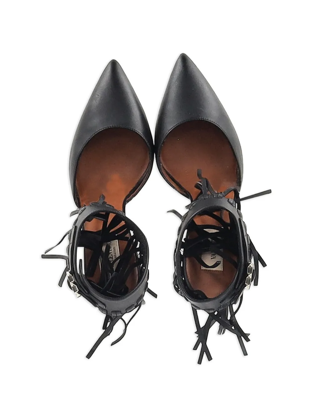 Fringed Ankle-Strap Pumps