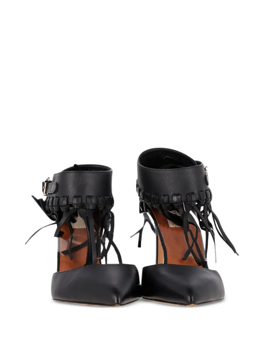 Fringed Ankle-Strap Pumps