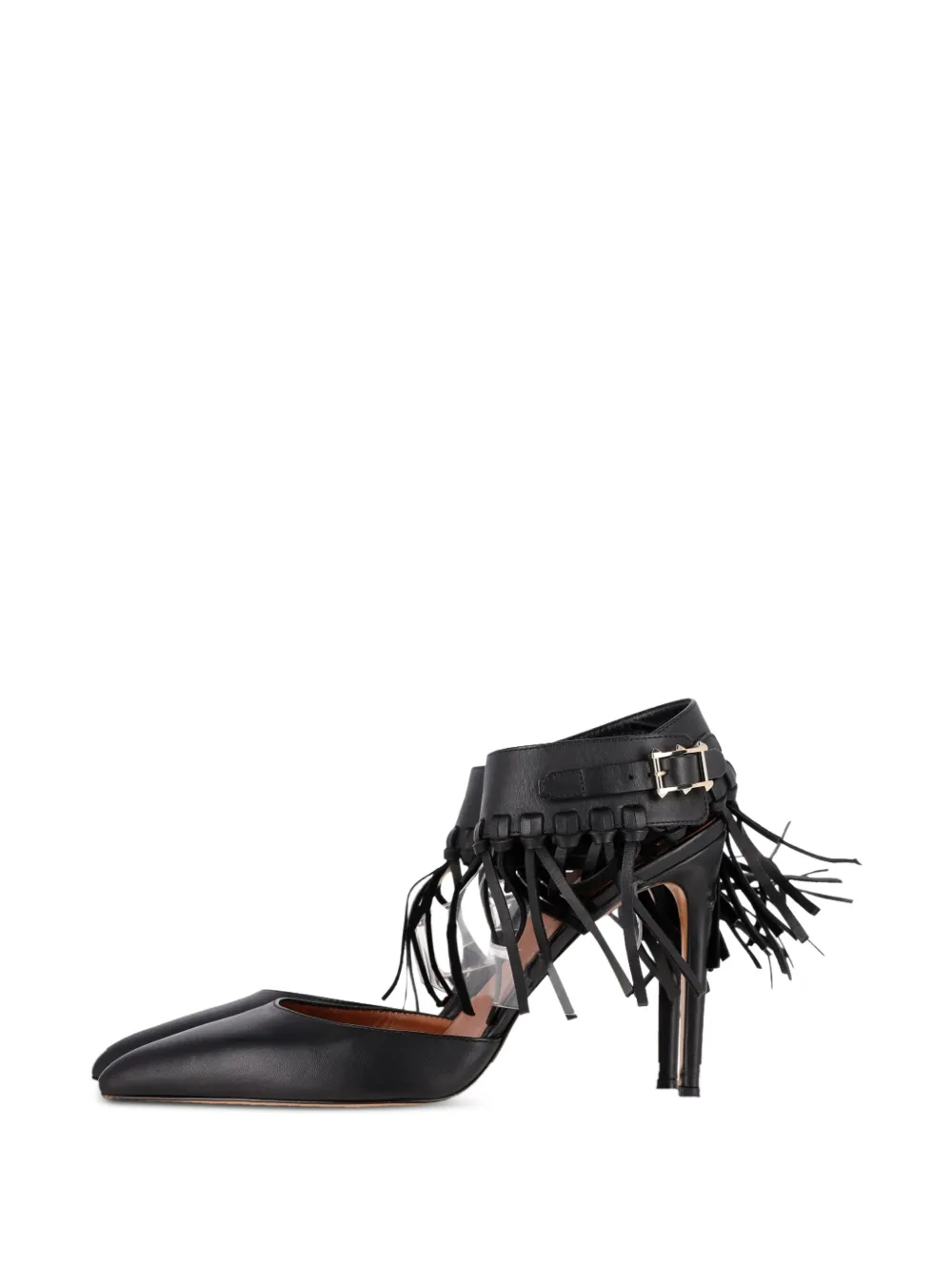 Fringed Ankle-Strap Pumps