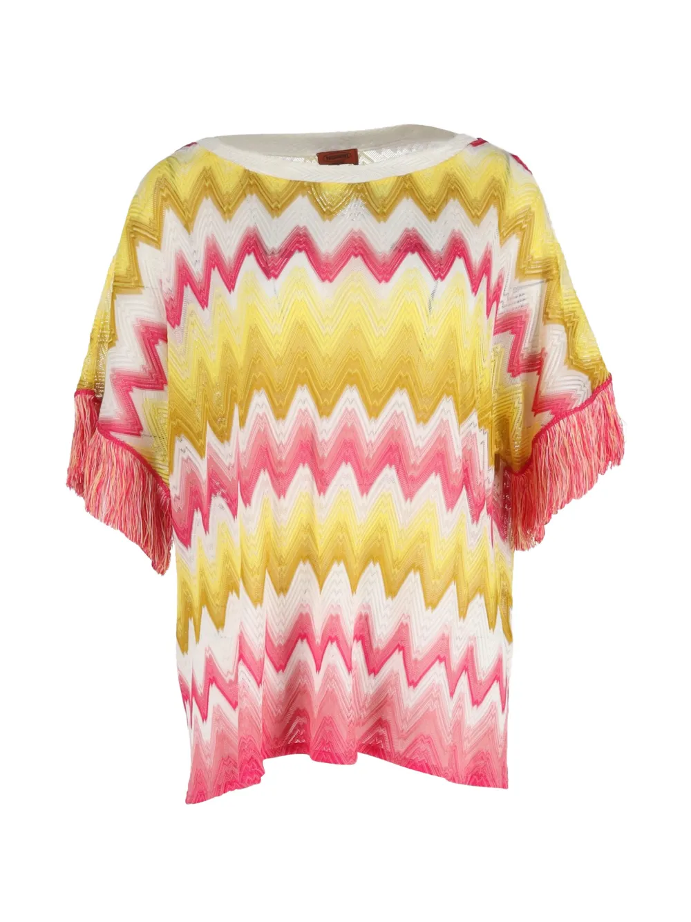 Missoni Pre-Owned zigzag-pattern fringe-detail bouse - Giallo
