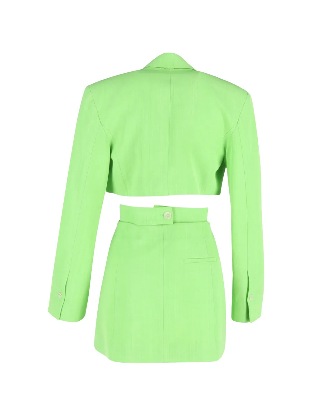 Jacquemus Pre-Owned cutout woven mini dress - Groen