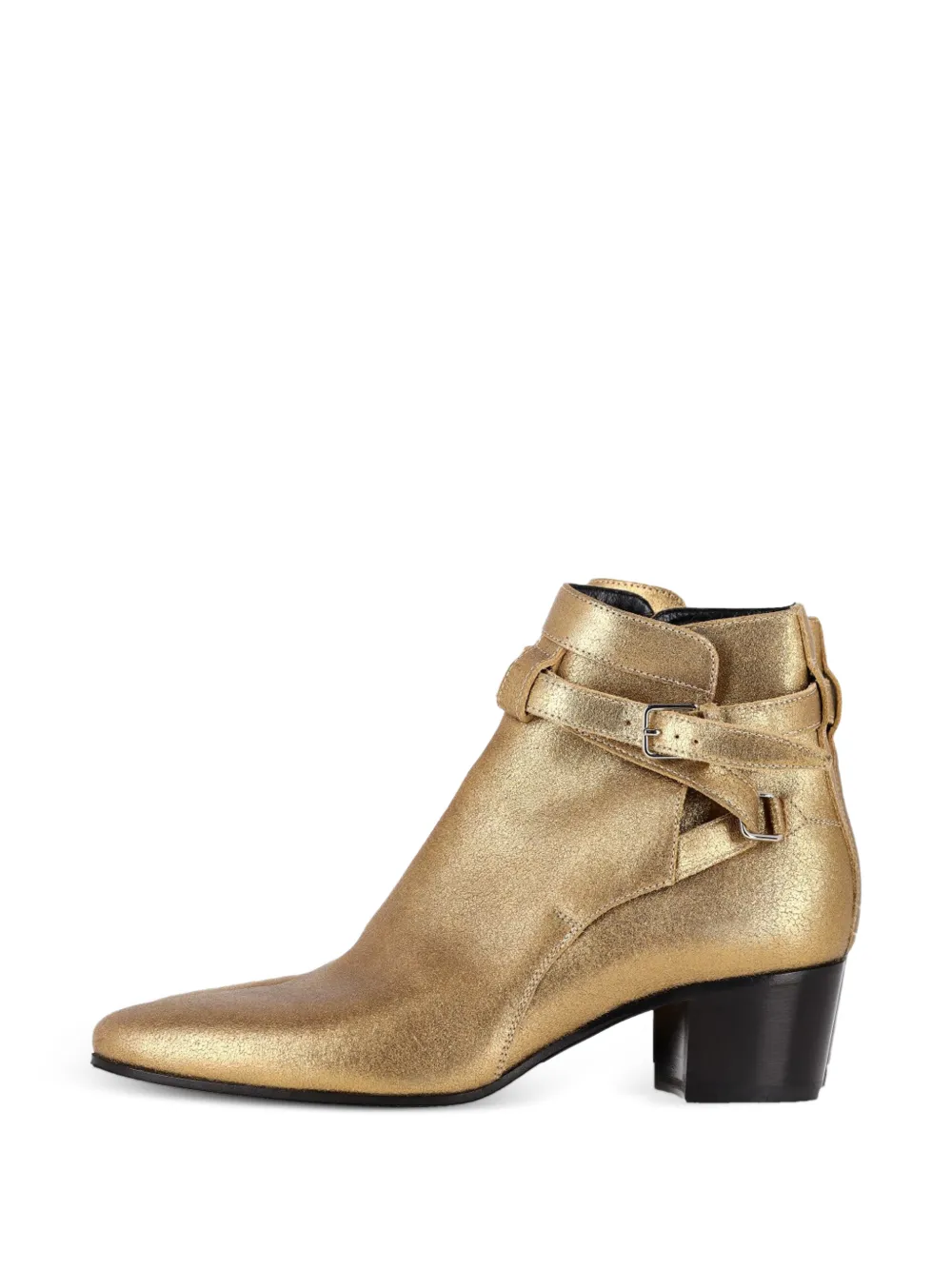 Saint Laurent Pre-Owned buckle-strap ankle boots - Goud