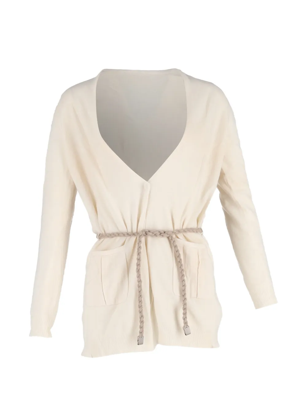 Brunello Cucinelli Vintage belted cardigan - Bianco