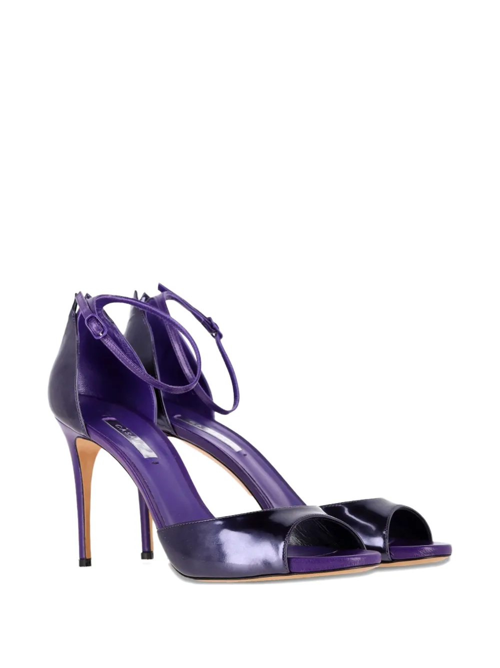 Casadei Vintage patent-leather heeled sandals - Paars