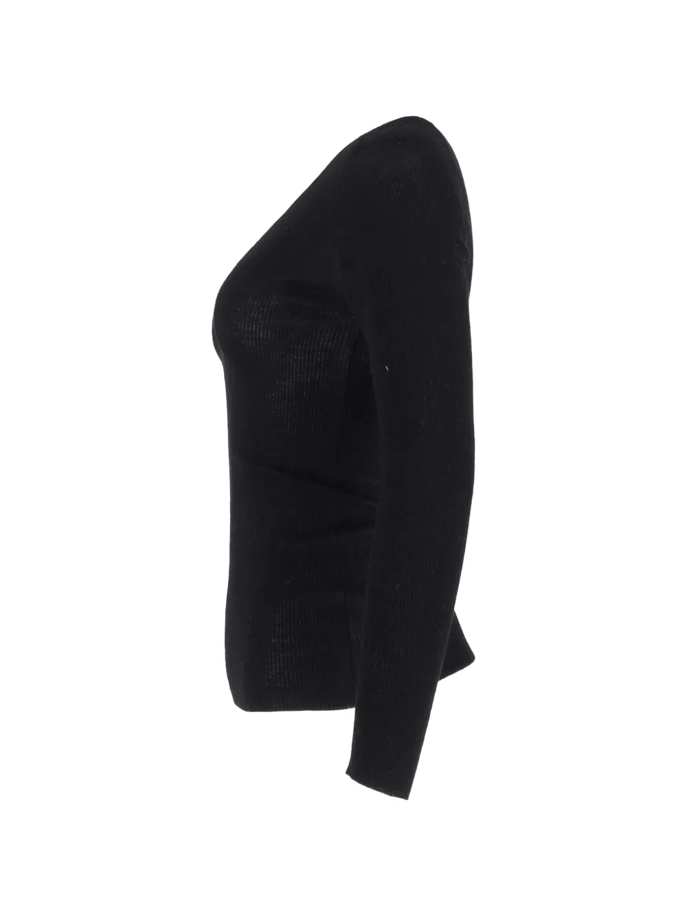 Knitted V-Neck Long-Sleeve Top