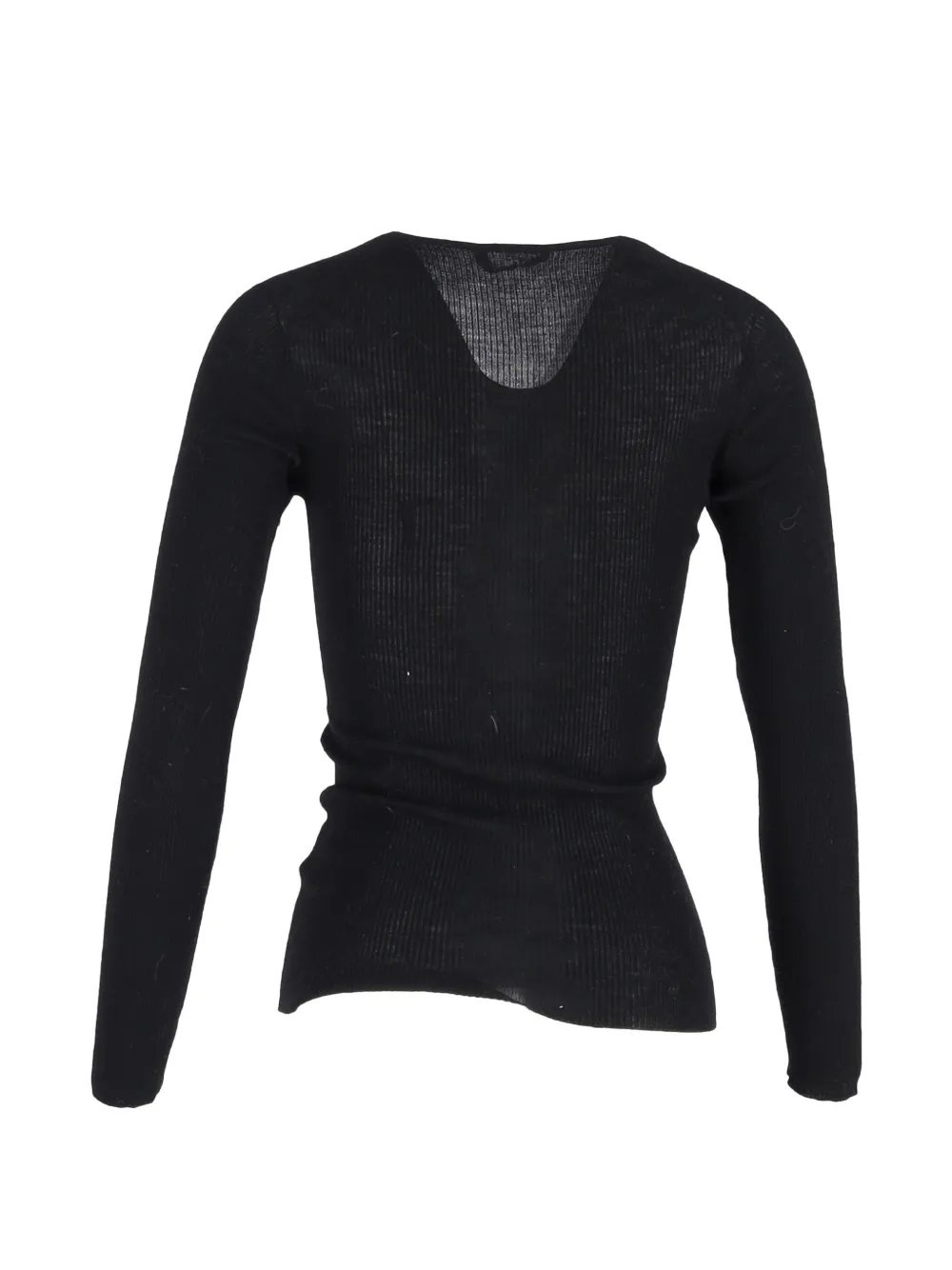 Knitted V-Neck Long-Sleeve Top