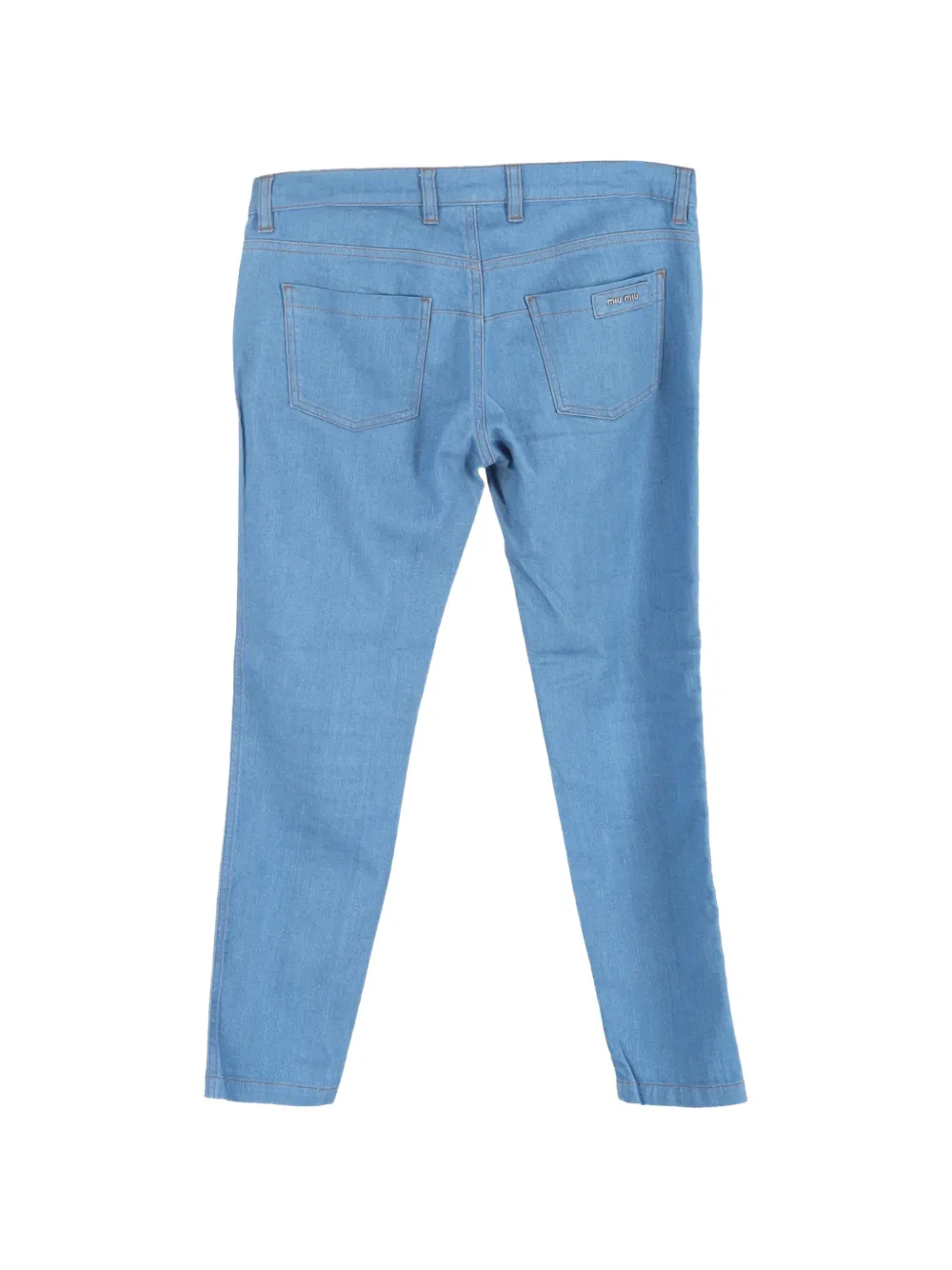 Miu Miu Pre-Owned belt loops-detail jeans - Blauw