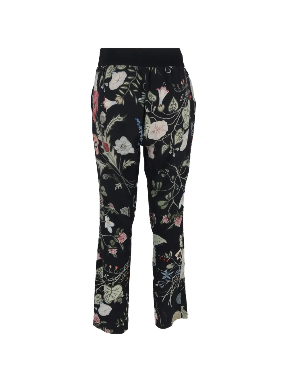 Gucci Pre-Owned floral-print drawstring trousers - Zwart