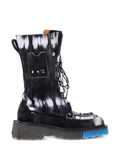 Off-White Pre-Owned tie-dye sponge-sole combat boots