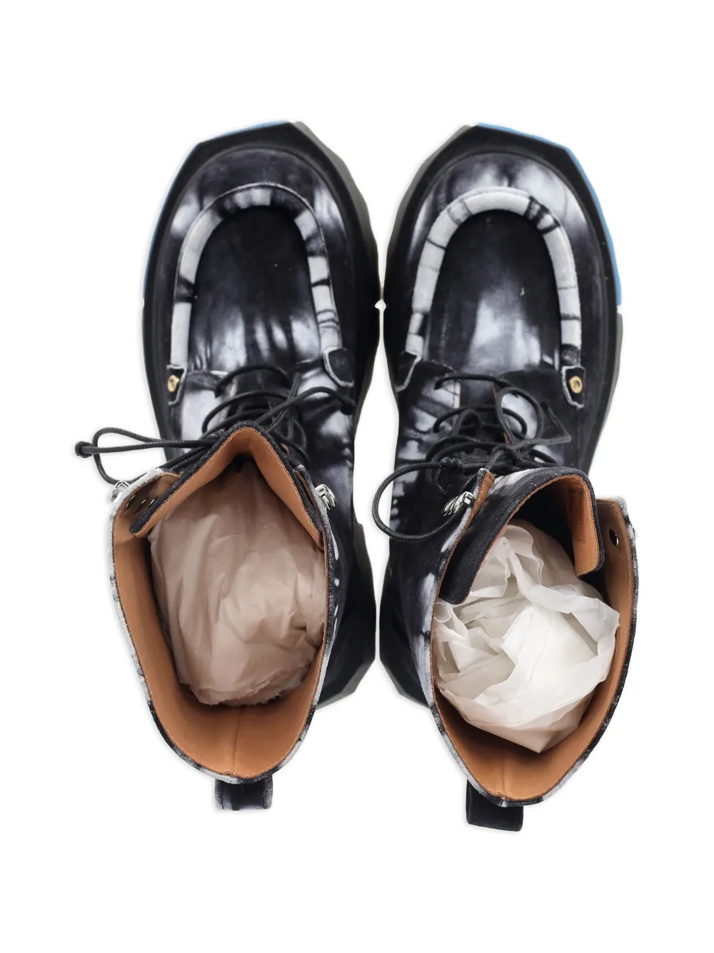 Tie-Dye Sponge-Sole Combat Boots