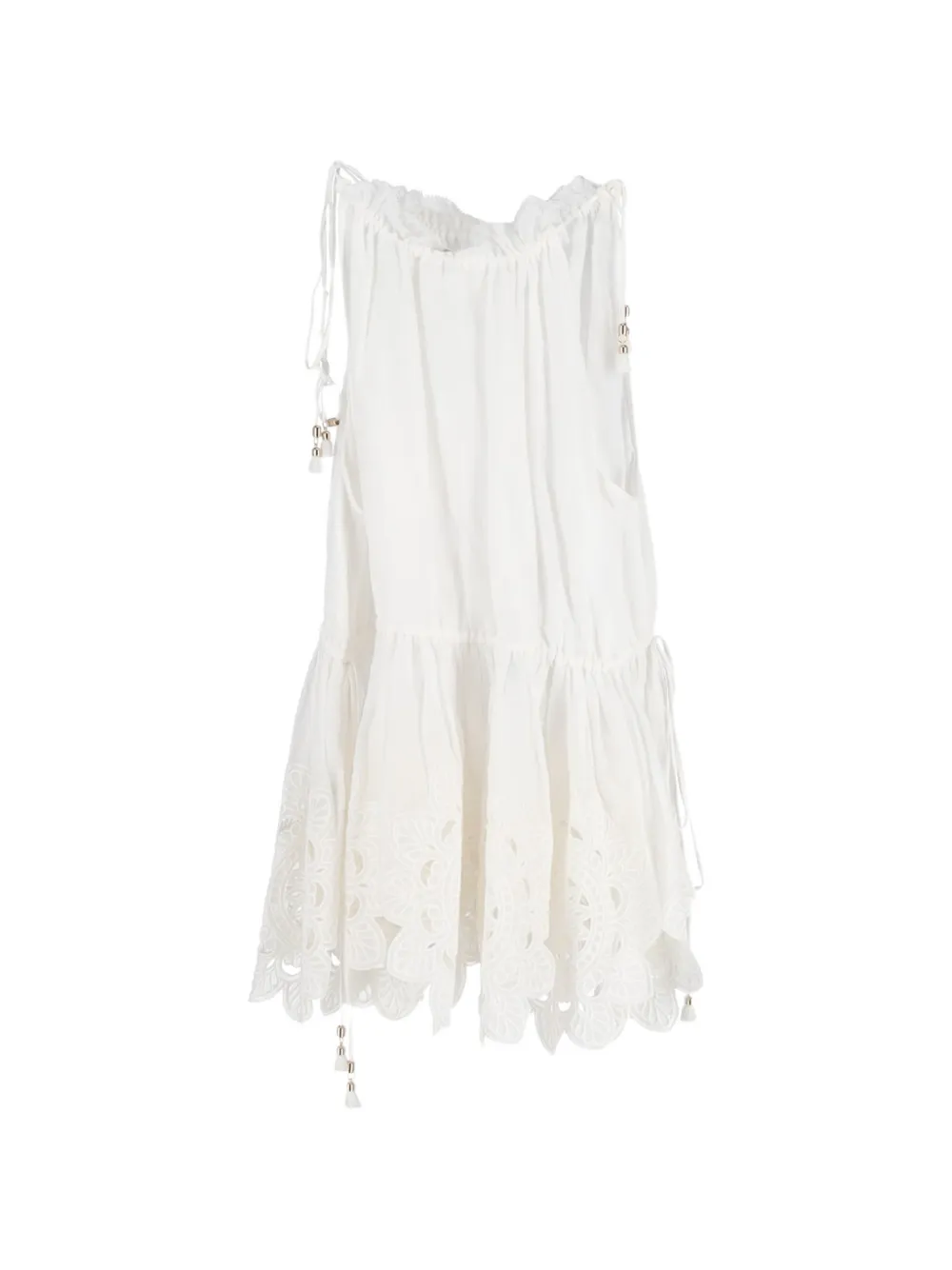 ZIMMERMANN scalloped self-tie top - Bianco