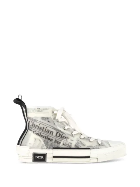 Christian Dior Pre-Owned Daniel Arsham Newspaper-print high-top sneakers