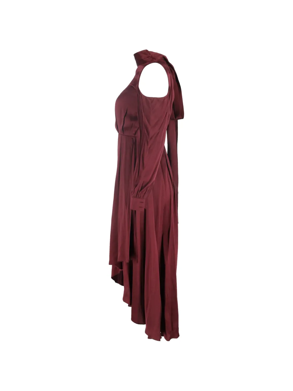 Asymmetric Cut-Out Silk Dress
