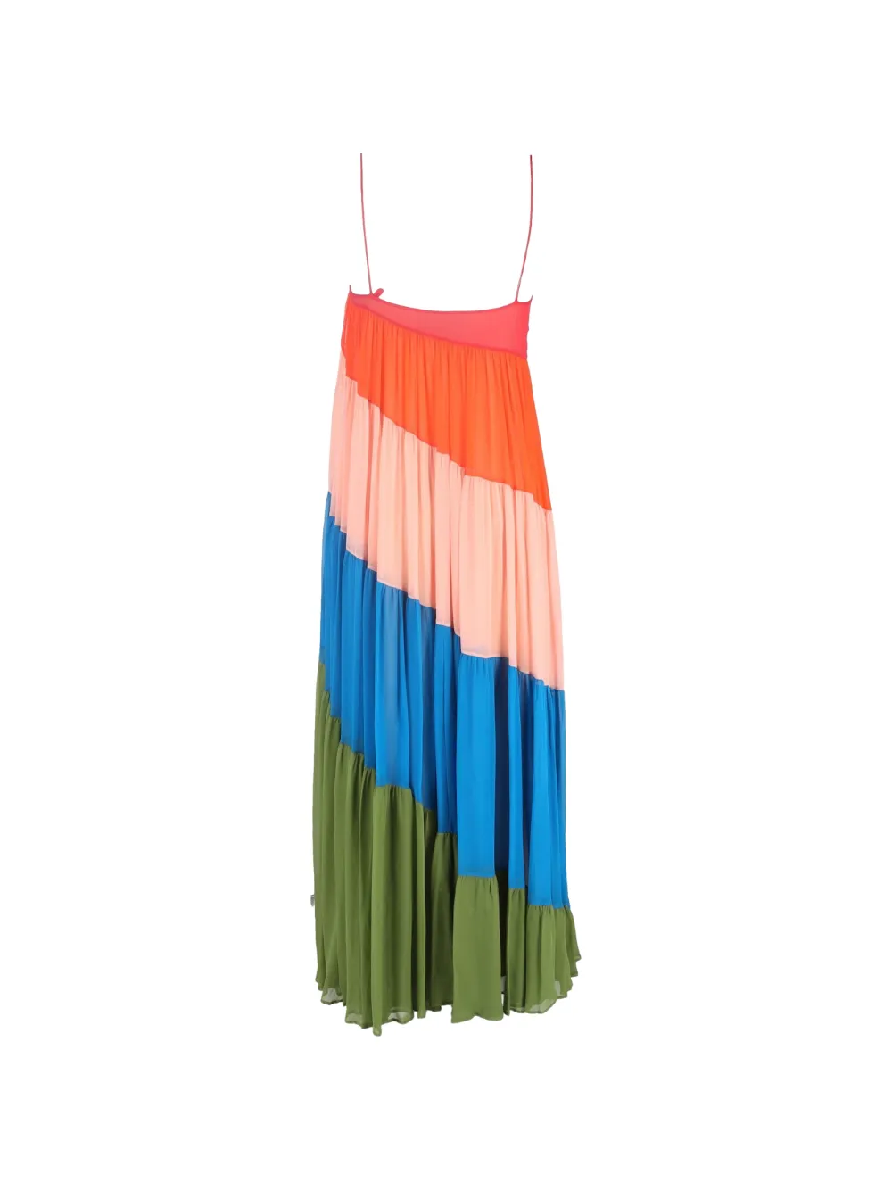 Carolina Herrera Vintage diagonal-stripe maxi dress - Blauw