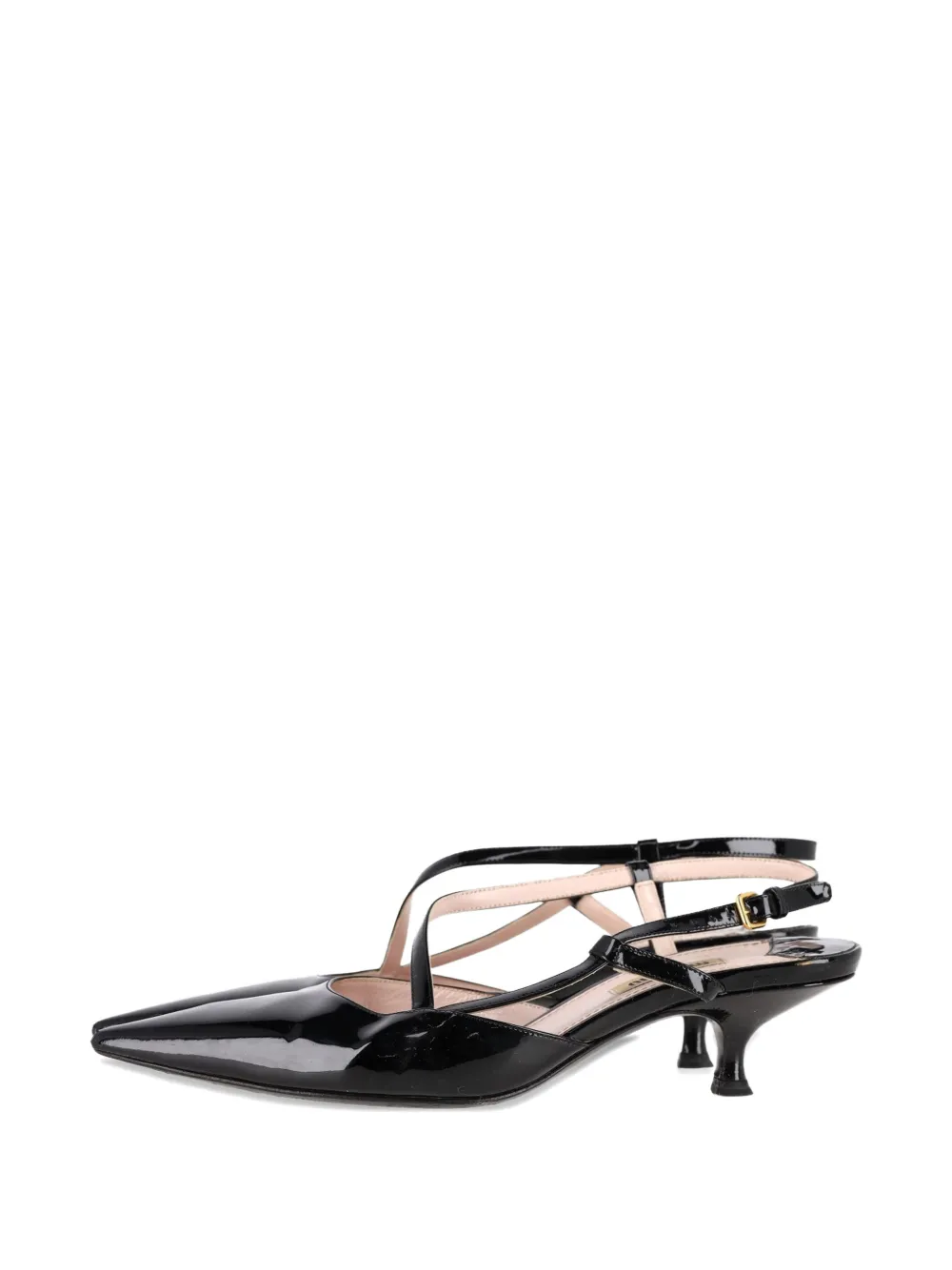 Miu Miu Pre-Owned pointed-toe kitten-heel pumps - Zwart