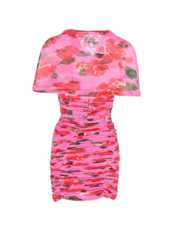 magda butrym pink floral dress Magda Butrym floral-print Ruched Mini Dress | Pink