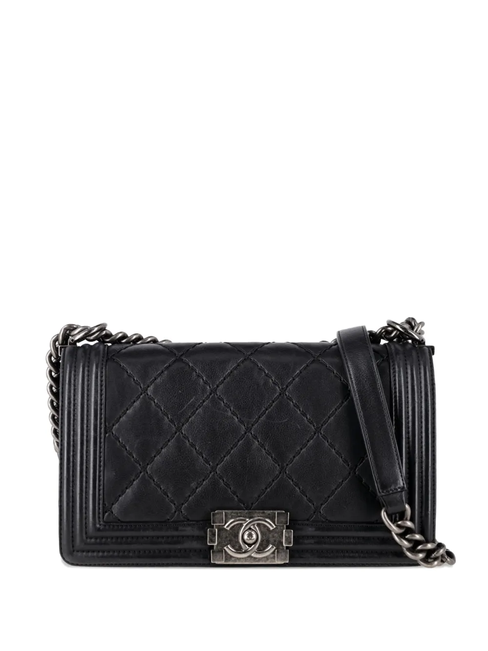 CHANEL Pre-Owned medium quilted double-stitch boy cross body bag - Nero