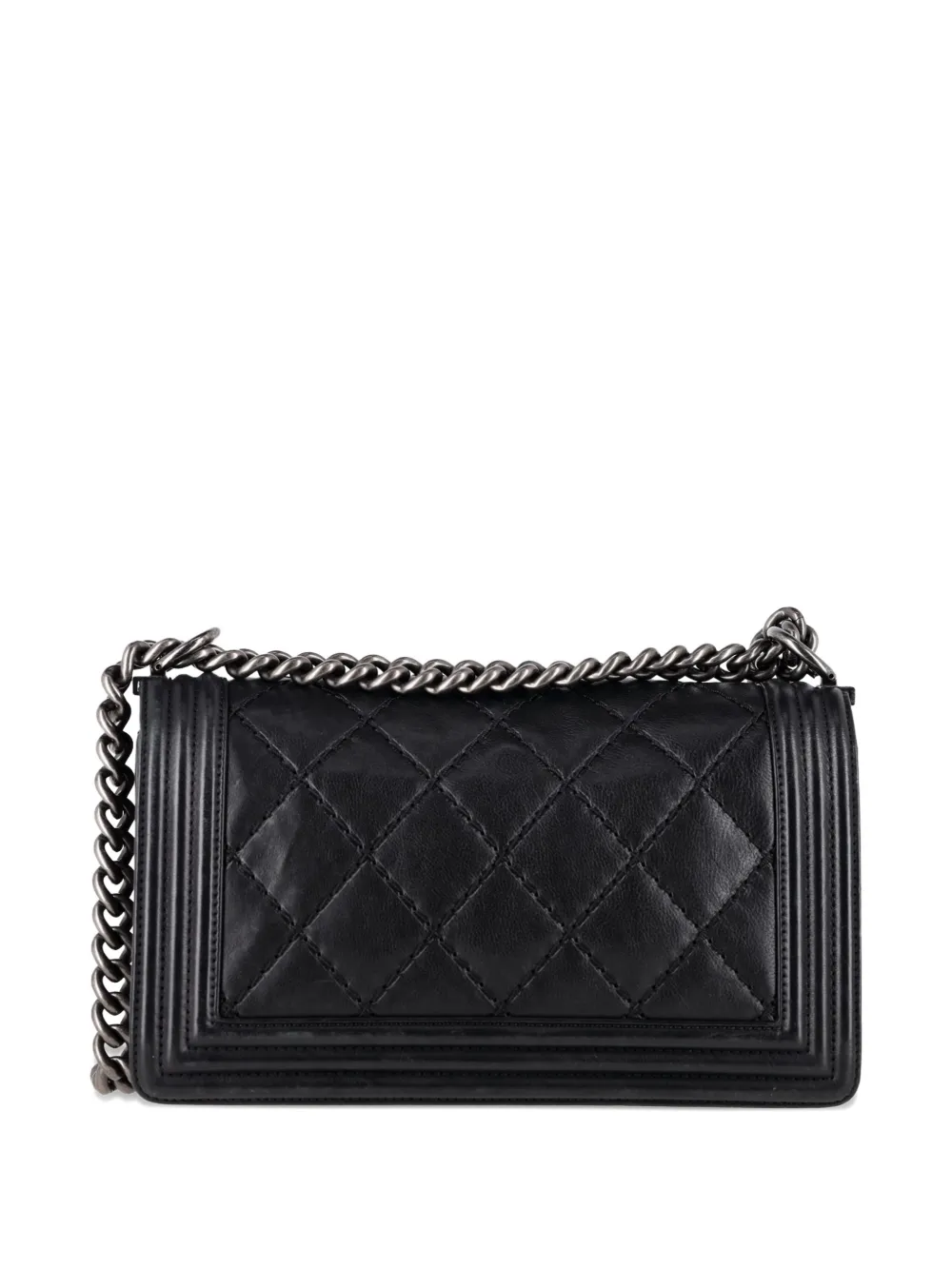 Medium Quilted Double-Stitch Boy Cross Body Bag