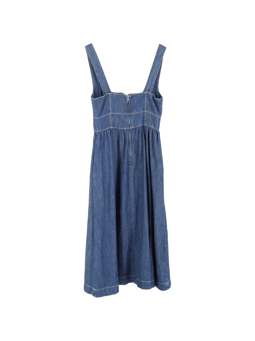Reformation sleeveless denim midi dress - Blauw